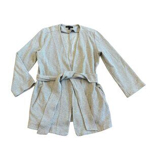Banana Republic Cotton Blend Grey Open Front Cardigan Sweater Belted Size Medium